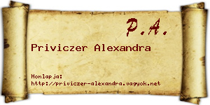 Priviczer Alexandra névjegykártya